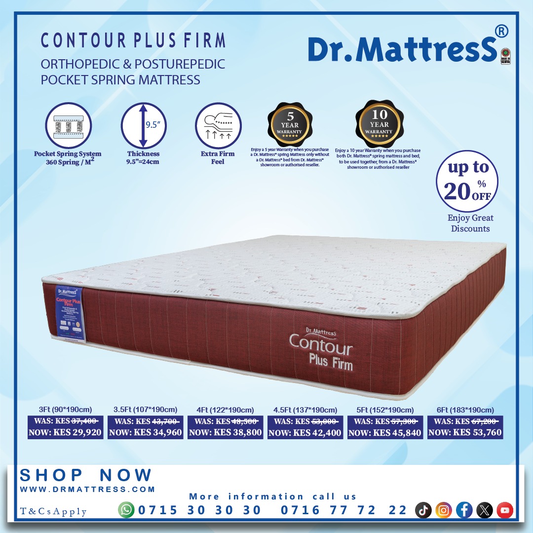 dr_mattress's tweet image. Bounce into better sleep with our durable, supportive Spring Mattress. 🛏️💤

📍Our Locations Countrywide: bit.ly/42uKxPo

☎For Enquiries: +254 715 30 30 30

🌐 Shop Now: drmattress.com

#DrMattress #SpringComfort #BetterSleep #HealthyRest #ComfortYouDeserve