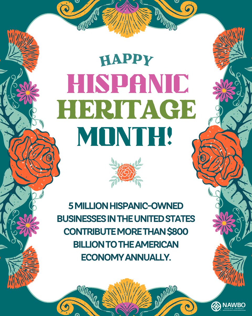 🌟 Happy Hispanic Heritage Month! 🌟

At NAWBO South Jersey, we celebrate the strength, innovation, and cultural richness Hispanic entrepreneurs bring to our communities.

#HispanicHeritageMonth #WomenEntrepreneurs #NAWBOSouthJersey #SupportSmallBusiness #HispanicOwned