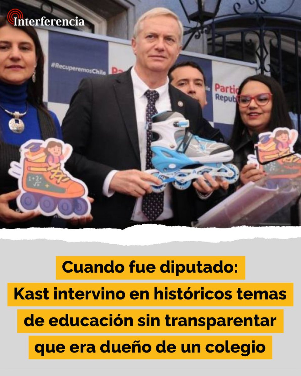 La destitución de Yasna Provoste como Ministra de Educación, la Ley General de Educación y la Ley de Inclusión Escolar, fueron algunos de los episodios en que José Antonio Kast participó activamente, al mismo tiempo en que estaba en propiedad del Colegio Campanario. 👇