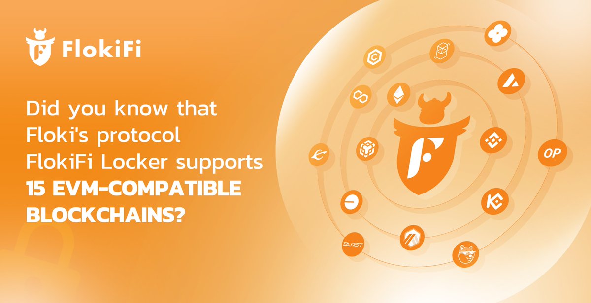 Did you know that Floki's cutting-edge locker protocol, FlokiFi Locker, supports 15 EVM-compatible blockchains?

Seamlessly lock your (LP) tokens, NFTs, or ERC-1155 tokens on ETH, Base, BNBChain, Polygon, Fantom, AVAX, KCC, OKXChain, Optimism, Arbitrum, Cronos, Evmos, opBNB,