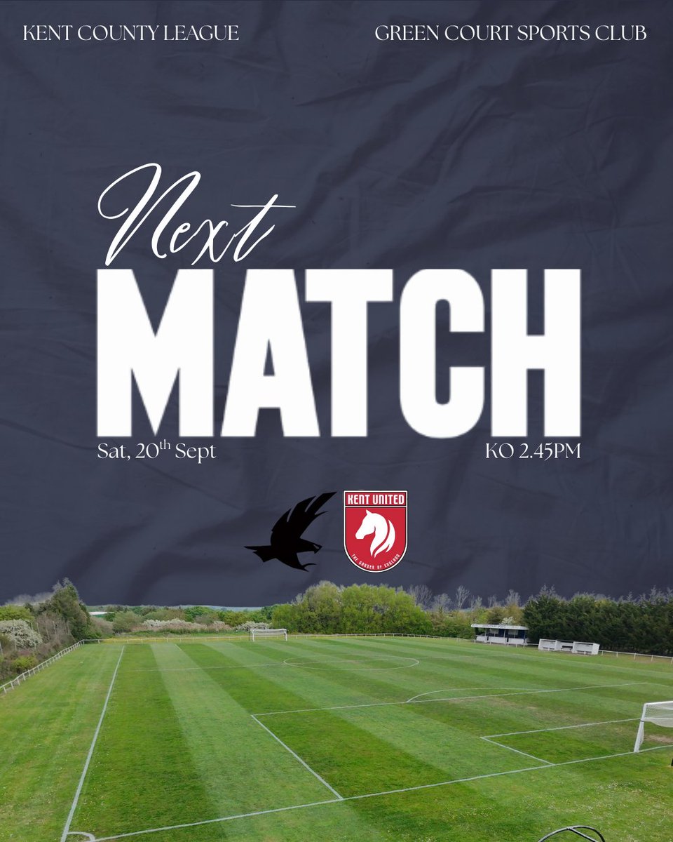 kentunitedfc's tweet photo. THIS WEEKEND ⚽️

We travel to @Falconwood_FC this weekend, who currently sit at the top of the table.

🏟️ Green Court Sports Club
⏰ 2.45PM

Big test, bigger energy - let’s make it count!

#kentunited ❤️ https://t.co/PeBcRzEBCQ