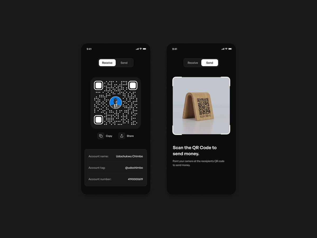 QR code interface for a finance app I'm working on.