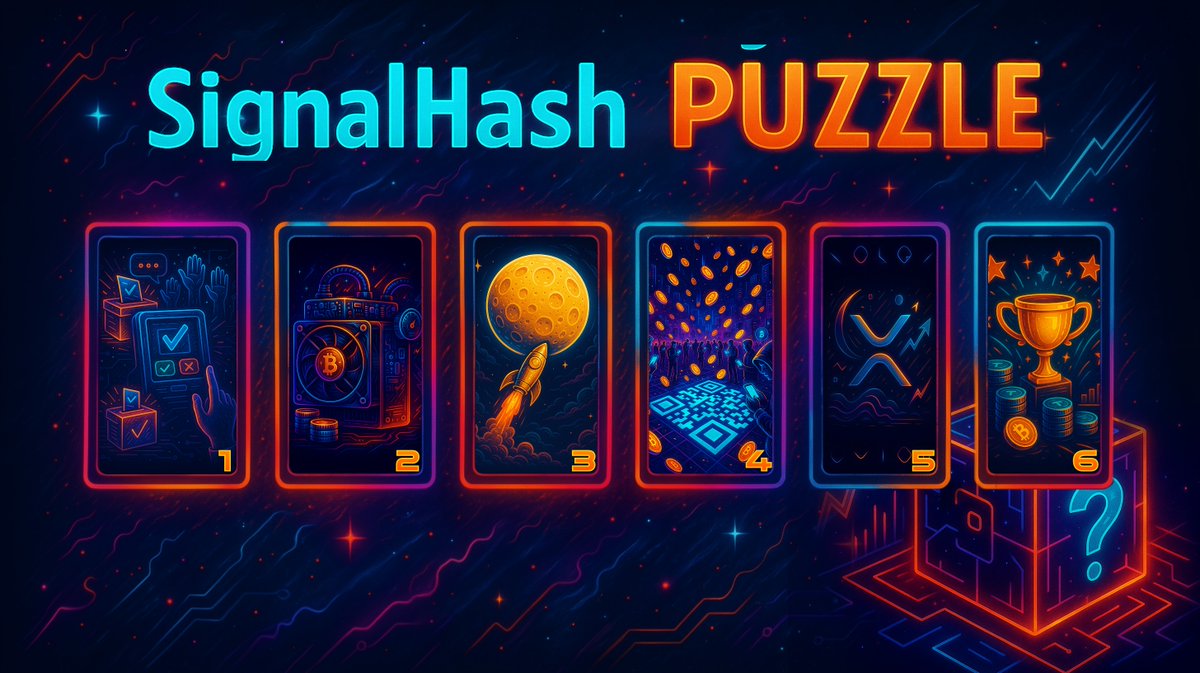 signalhash's tweet image. Crack the #code. Unlock #rewards. 💥 We’ve hidden 6 crypto clues in our latest image post — each picture represents a well-known crypto project. Take the first letter of each one (in ALL CAPS) to form a 6-letter #promo #code.

Use it in Wallet &amp;gt; #promo #code to claim your prize…