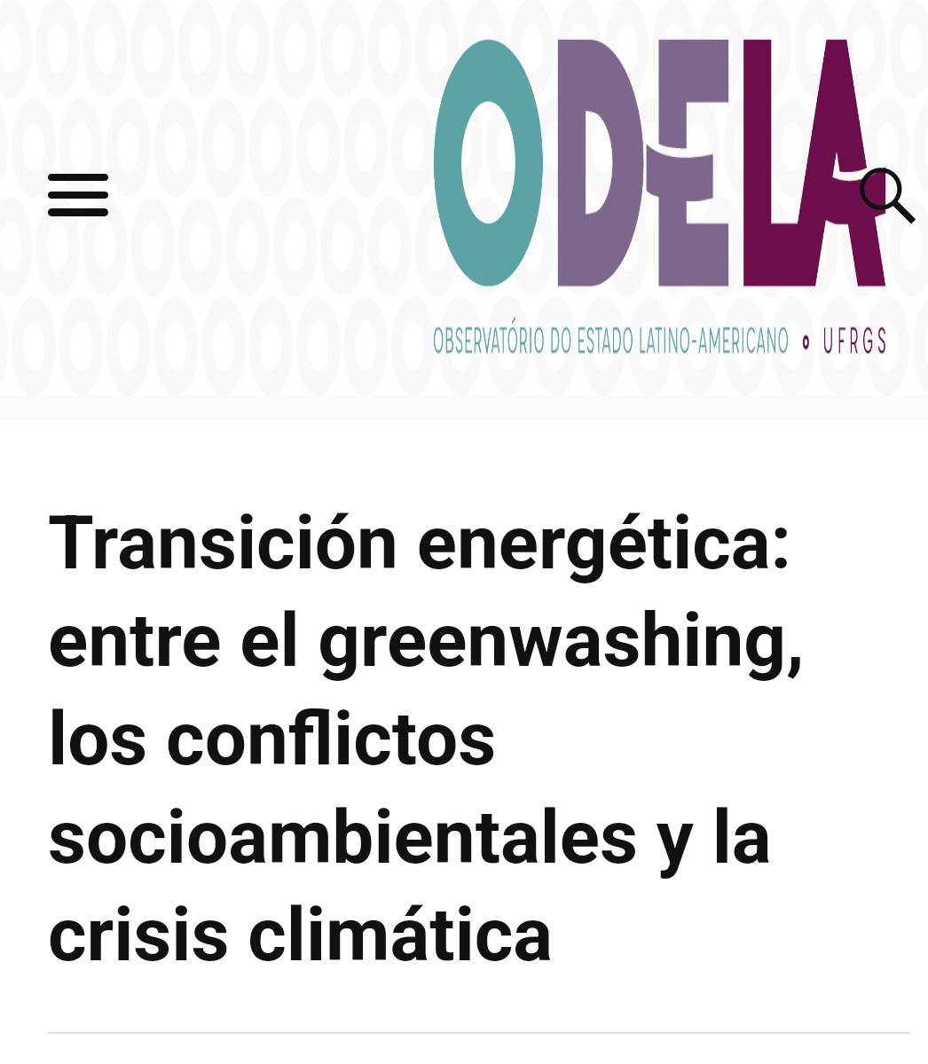 #FelizLunes para leer a <a href="/MafeperonoCabal/">Mafeperonocabal</a> ahondar en el tema de la transición energética y el greenwashing a partir del caso del proy. minero #Quebradona de Anglogold Ashanti en #Jericó.
<a href="/manuel_rodb/">Manuel Rodríguez Becerra.</a> <a href="/wilcheschaux/">wilcheschaux</a> 👇🏻
ufrgs.br/odela/2025/09/…