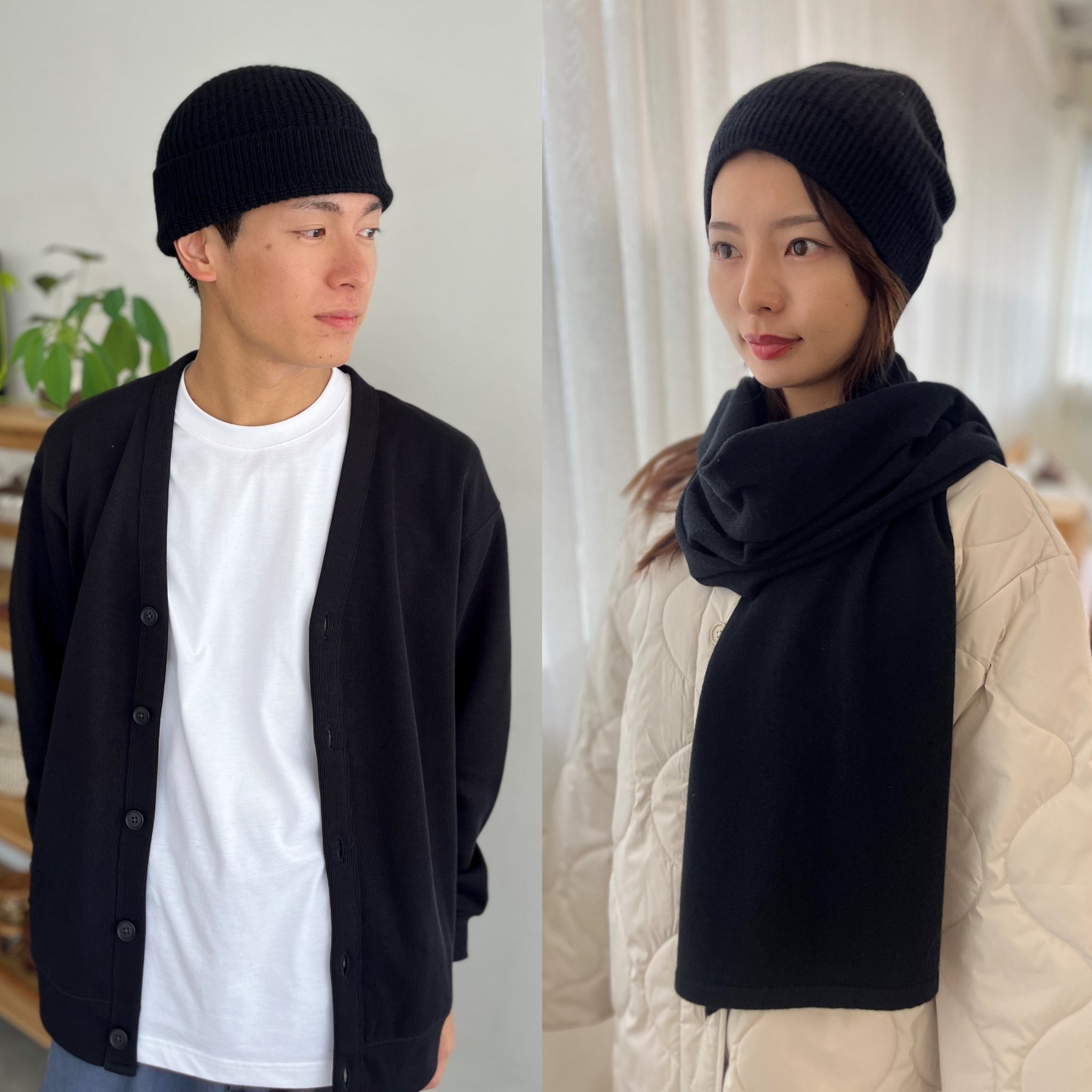 MUJILABO 自然の色を生かして染色した カシミヤタートルネックセーター