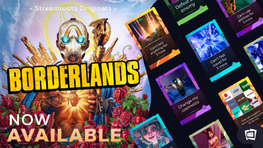 📅 Streamloots Weekly Recap – From 09/08/25 al 09/14/25

🏆 New Streamloots Ranking Widget now available to add to your Overlay!
⚡ 10 New Powers have been added to the Streamloots Points Store!
💥 New Collection: Borderlands

Hope you have a great week!