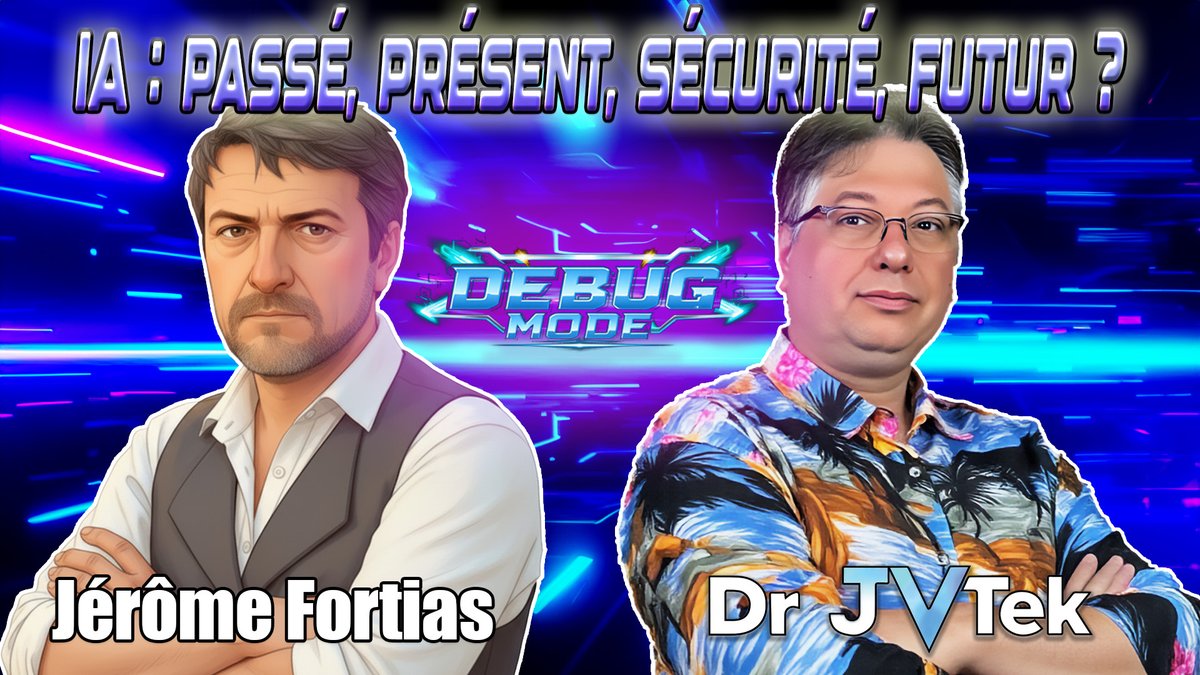 IA : passé, présent, sécurité, futur ?
youtube.com/live/T9NivZ4OG…

🎙️Live spécial Debug Mode  IA avec Jérôme Fortias

Dans ce nouvel épisode en direct sur la chaîne DrJVTek, nous recevons Jérôme Fortias (👉 <a href="/FortiasJerome/">Jerome FORTIAS</a>) pour un échange passionnant autour de l’intelligence