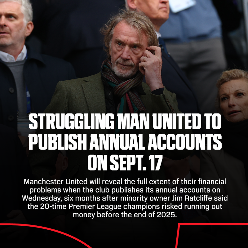 ESPNUK's tweet photo. Man United set to reveal full extent of financial troubles on Wednesday 👀