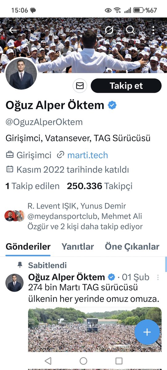 umitektas's tweet photo. @OguzAlperOktem 274 bin tag sürücüsü var takipçi 250 bin lütfen takipte kalın https://t.co/uBYGt2Zs8k