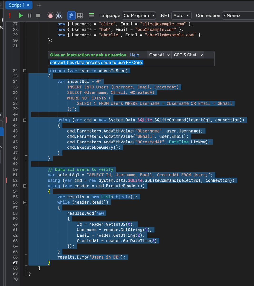 RyanRodemoyer2's tweet image. @linqpad 9 AI Chat is YUUUUUGE

✅ byo API keys
❌ monthly subs