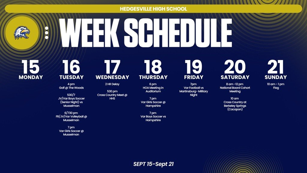 Come out and support the Eagles this week!