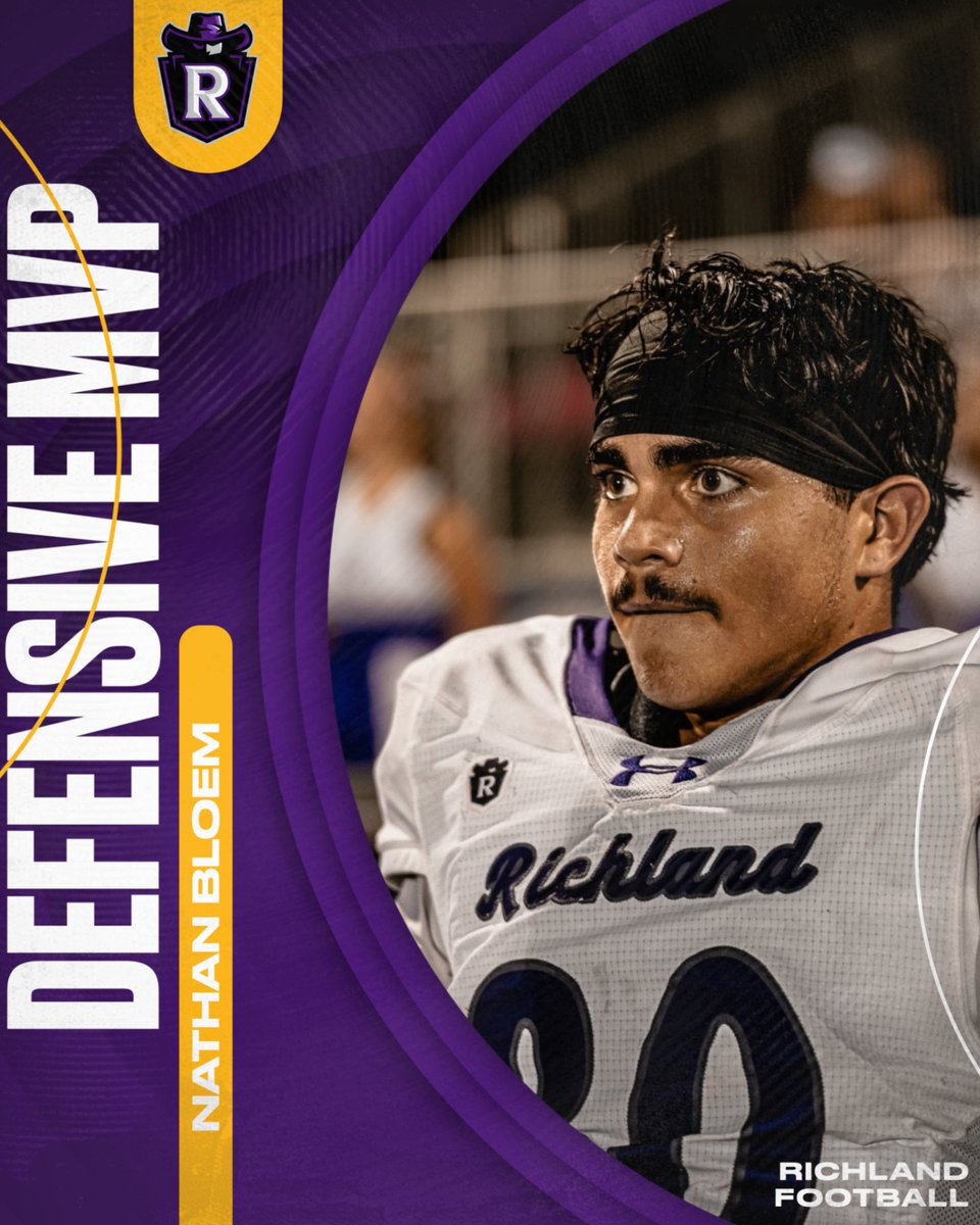 Richland_FB's tweet photo. Our Defensive MVP against Fort Worth All Saints is Nathan Bloem. He brought toughness and energy on every snap, making a big impact up front. We’re proud of his effort and looking forward to seeing him keep growing throughout the season.

#TTP | #WeAreRichland https://t.co/NIFUvfy2Yy