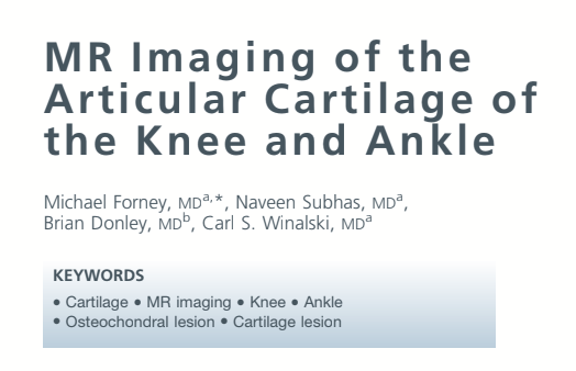 🤖Hoy vamos a repasar el artículo: “Articular Cartilage of the Knee and Ankle” publicado en MRI Clinics of North America.
🧵Un hilo educativo para entender TODO sobre lesiones del cartílago en rodilla y tobillo, ideal para residentes y radiólogos. ¡Vamos allá!