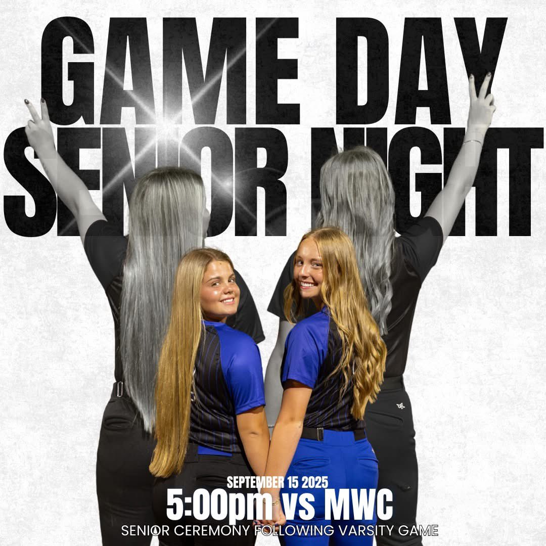 🎉 GAME DAY • SENIOR NIGHT 🎉
Home | 5PM Varsity ➝ Senior Ceremony ➝ JV

Tonight we honor two incredible seniors—Saylor Hamilton &amp; Codi Hibbs 💙🥎

Leadership = composure, encouragement, &amp; heart. These two leave a lasting legacy on &amp; off the field.

Pack the stands!!