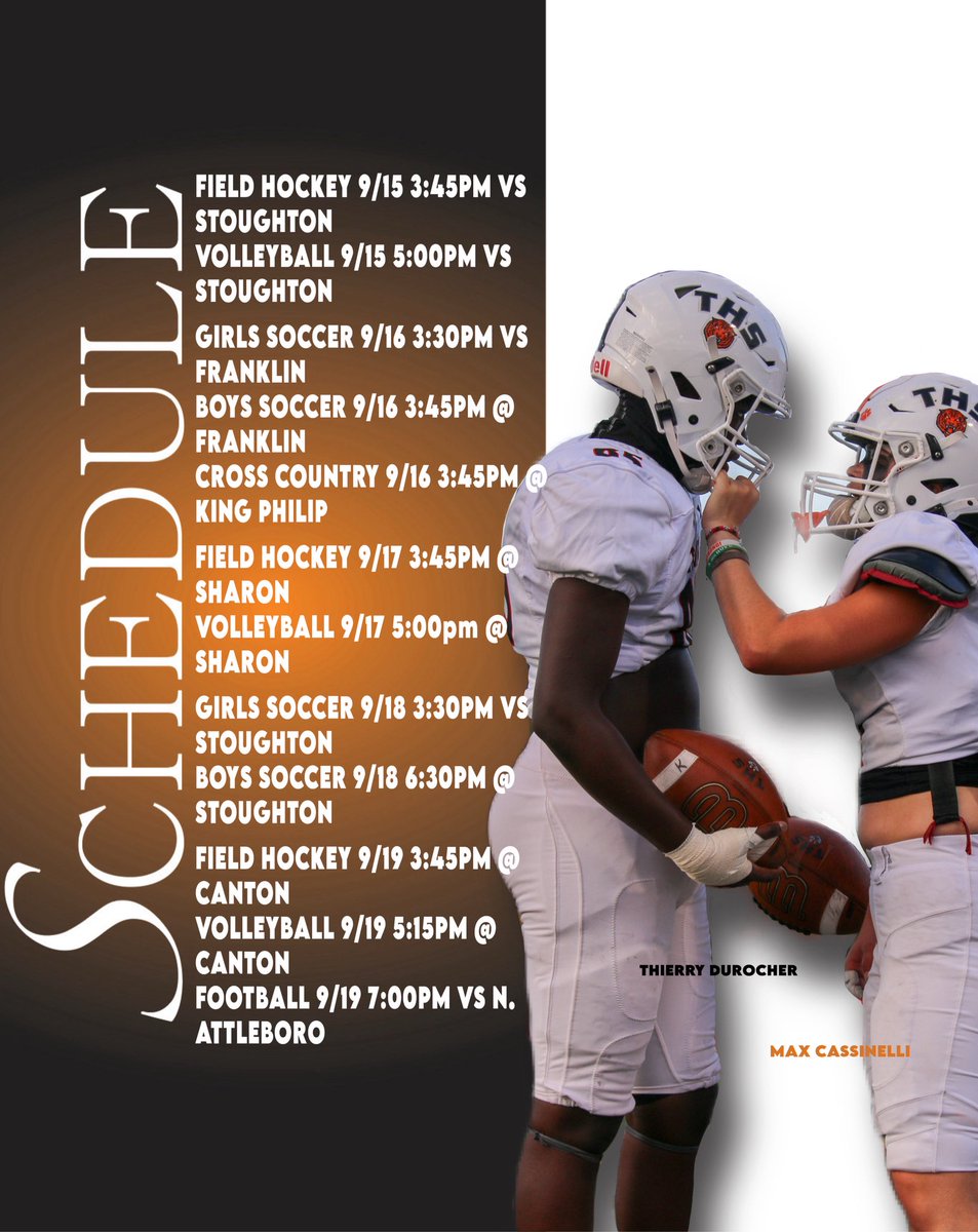ThsWebmaster's tweet image. Weekly Schedule 9-15-25