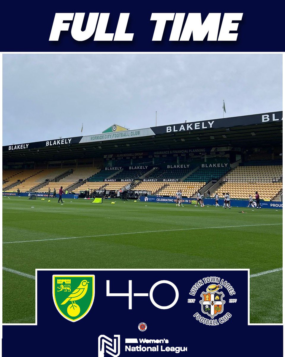 🟠 Defeat 🟠

Yesterday Luton Town Ladies suffered a 4-0 defeat away from home, against title contenders Norwich City at Carrow Road.

We go again next week against MK, COYH.

#teamslikeluton #walt #coyh #luton #ltfc #shecanplay #FAWNL