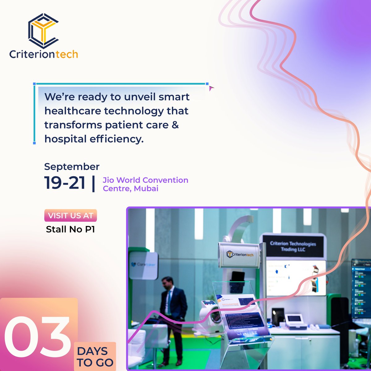 Criterion Tech (@criterion_tech) on Twitter photo 3 days to <a href="/DigitalHSummit/">Global Digital Health Summit, Expo & Awards</a>
Criterion Tech is bringing innovation to healthcare.
📍 Stall No P1, Jio Convention Center, Mumbai.
.
#CriterionTech #GDHS2025 #digitaltherapeutics #HealthTech #DigitalHealth #SmartHealthcare #AIHealthcare #criteria4technology #HealthTechInnovation 3 days to <a href="/DigitalHSummit/">Global Digital Health Summit, Expo & Awards</a>
Criterion Tech is bringing innovation to healthcare.
📍 Stall No P1, Jio Convention Center, Mumbai.
.
#CriterionTech #GDHS2025 #digitaltherapeutics #HealthTech #DigitalHealth #SmartHealthcare #AIHealthcare #criteria4technology #HealthTechInnovation