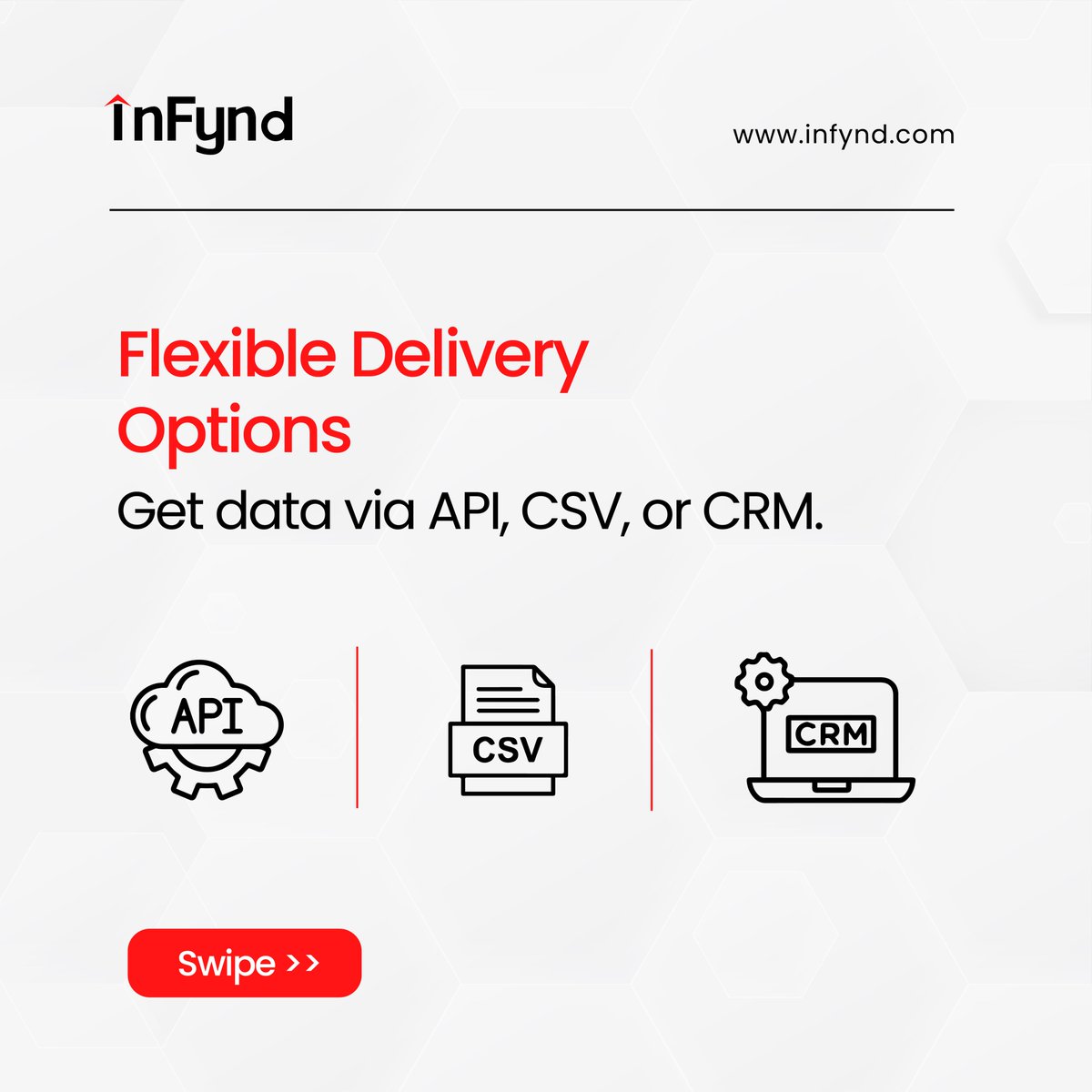 infynd_data's tweet image. Your business is unique, and your data should be too. InFynd delivers custom-built datasets - so you always have data that truly works for you.

Partner with InFynd today and turn data into growth.
Start now: infynd.com/personalized-c…

#InFynd #CustomData #DataSolutions #B2BData