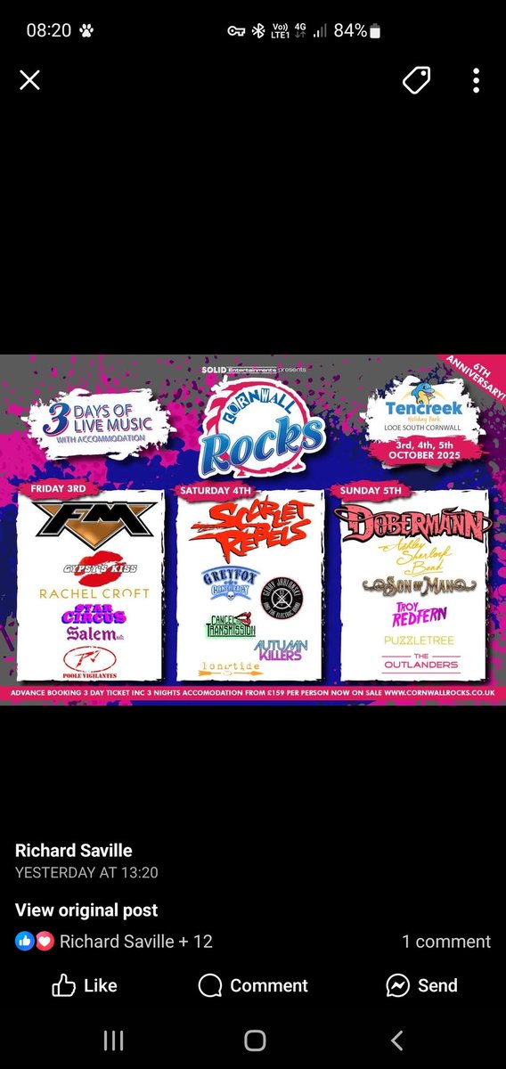 Been a while since I posted on here as I don't like it much. Here is what's coming up for us...