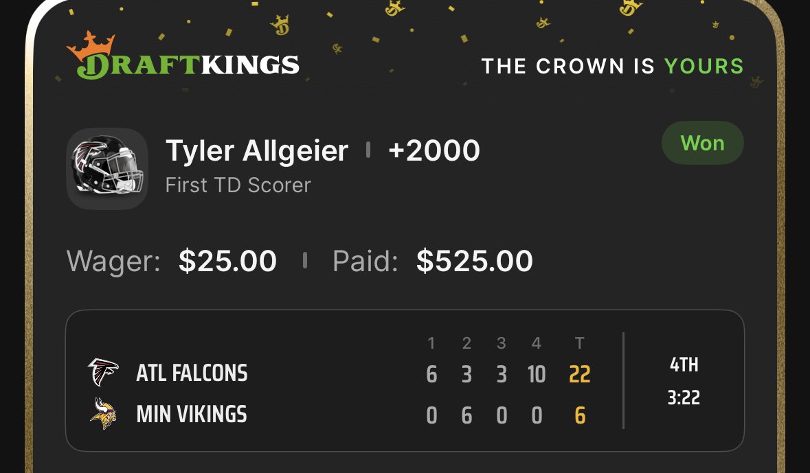 ok_picks's tweet photo. Nothing like a 3 hour long first td sweat. #GamblingTwitter #DraftKings https://t.co/oHALoousCM