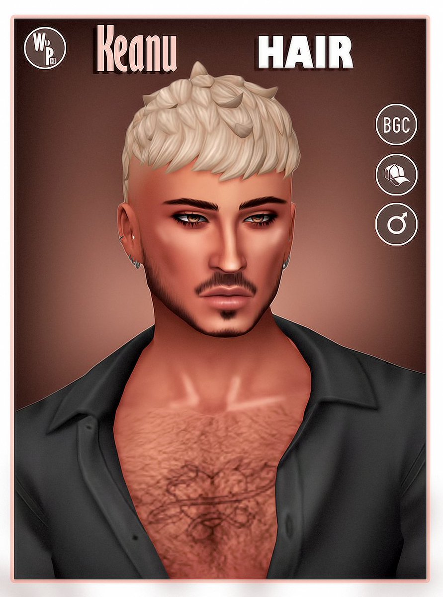 KEANU HAIR 
I LOVED this hair from the Enchanted Pack but wanted the fringe to sit lower on the head...
🧷in bio x  #Sims4 #TheSims4 #Customcontent #sims4enchantedbynature 
<a href="/TheSims/">The Sims</a>