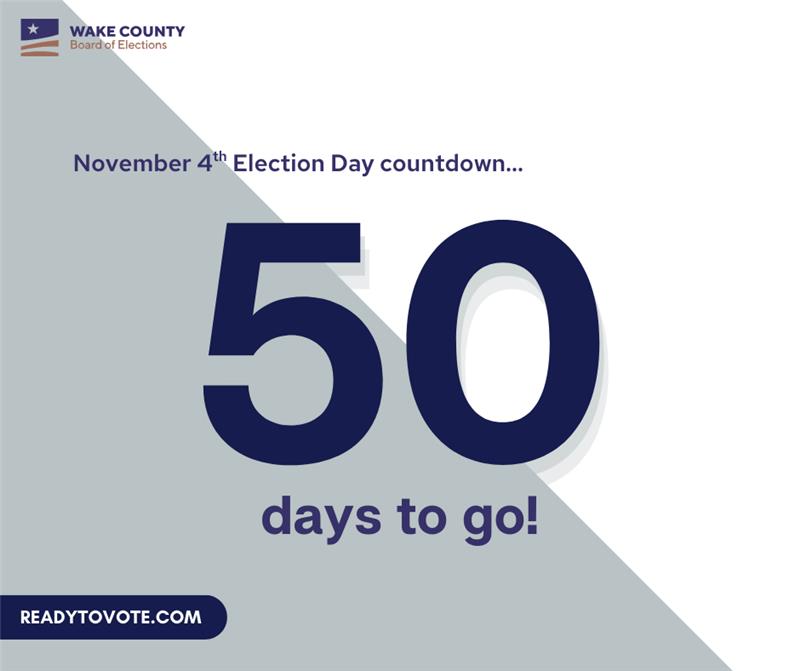 Today marks 50 days until the November 4th Municipal Election Day! Are you #ReadyToVote?