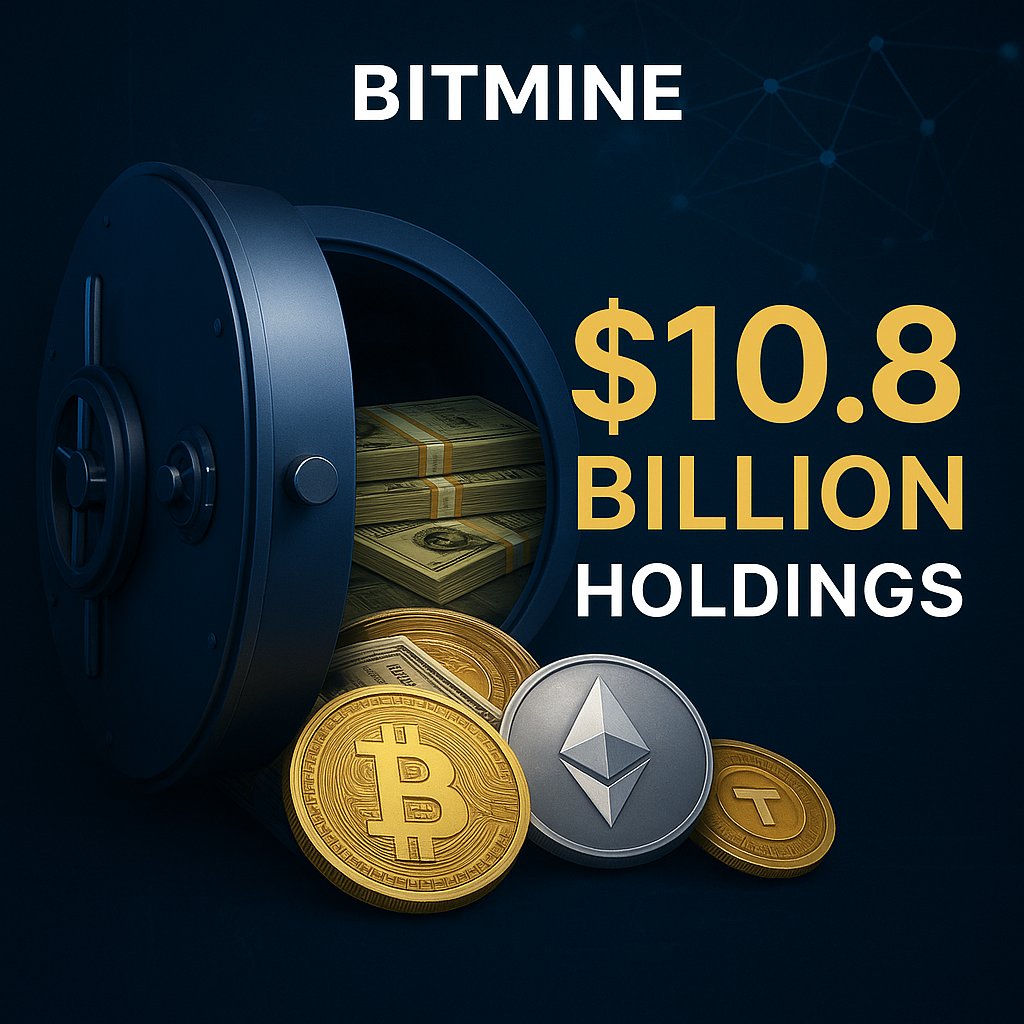 samp_fx's tweet image. BitMine Announces $10.8 Billion Holdings in Cash and Cryptocurrencies

[BitMine, BitMine crypto, BitMine holdings, cryptocurrency news, crypto reserves, digital assets, cash and crypto, crypto market update, crypto investors, blockchain news]