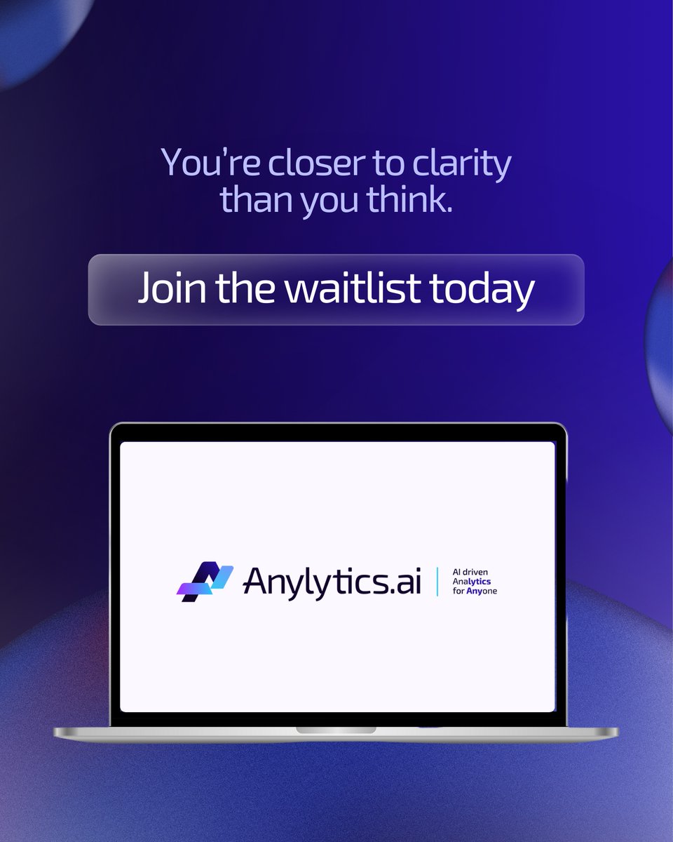 AnylyticsAI's tweet image. MYTH: You need a data scientist to make data-driven decisions.  

FACT: With Anylytics.ai, you don’t even need a spreadsheet.  

❌: Our AI handles the prep, tagging, and visualization for you.

Visit anylytics.ai for more.

#AnylyticsAI #DataMyths #AI