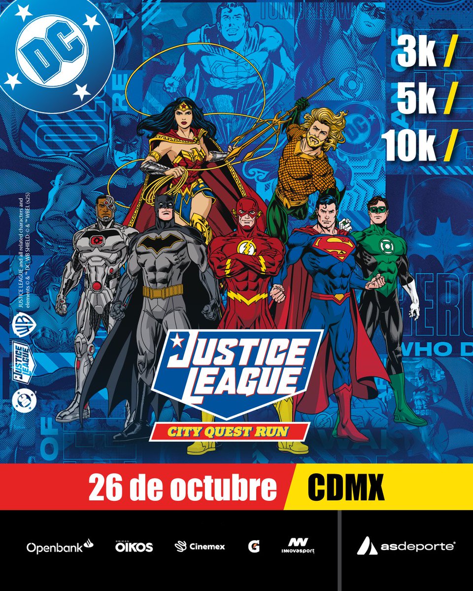 asdeporte (@asdeporte) on Twitter photo ⚡ ¡ACTIVA TU MODO HÉROE! 🦸♀️🦸♂️
 Este 26 de octubre, corre 10K, 5K o 3K como tu personaje favorito en la #JusticeLeagueRun 2025.
 🎭 Llega disfrazado, corre épico y sé parte de la experiencia más heroica del año.
✅ Inscríbete ahora y asegura tu lugar: hubs.ly/Q03HVC6p0 ⚡ ¡ACTIVA TU MODO HÉROE! 🦸♀️🦸♂️
 Este 26 de octubre, corre 10K, 5K o 3K como tu personaje favorito en la #JusticeLeagueRun 2025.
 🎭 Llega disfrazado, corre épico y sé parte de la experiencia más heroica del año.
✅ Inscríbete ahora y asegura tu lugar: hubs.ly/Q03HVC6p0