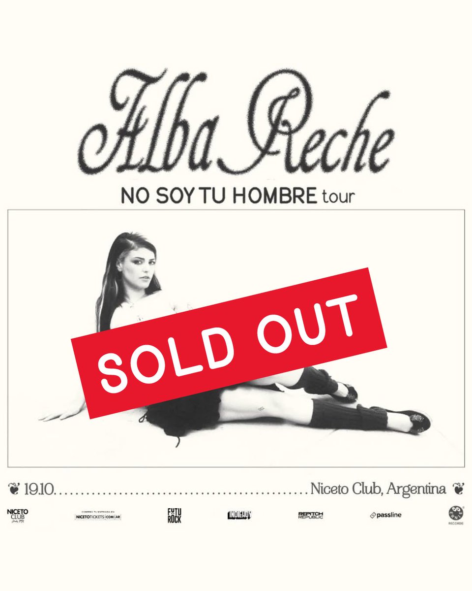 ¡¡¡Es una alegría enorme anunciarles que ya está SOLD OUT la primer fecha de Alba Reche en Argentina!!! 
NOS VEMOS AHI HERMANAS ❤️🤟🏻🇦🇷

#NSTHTourEnArgentina
