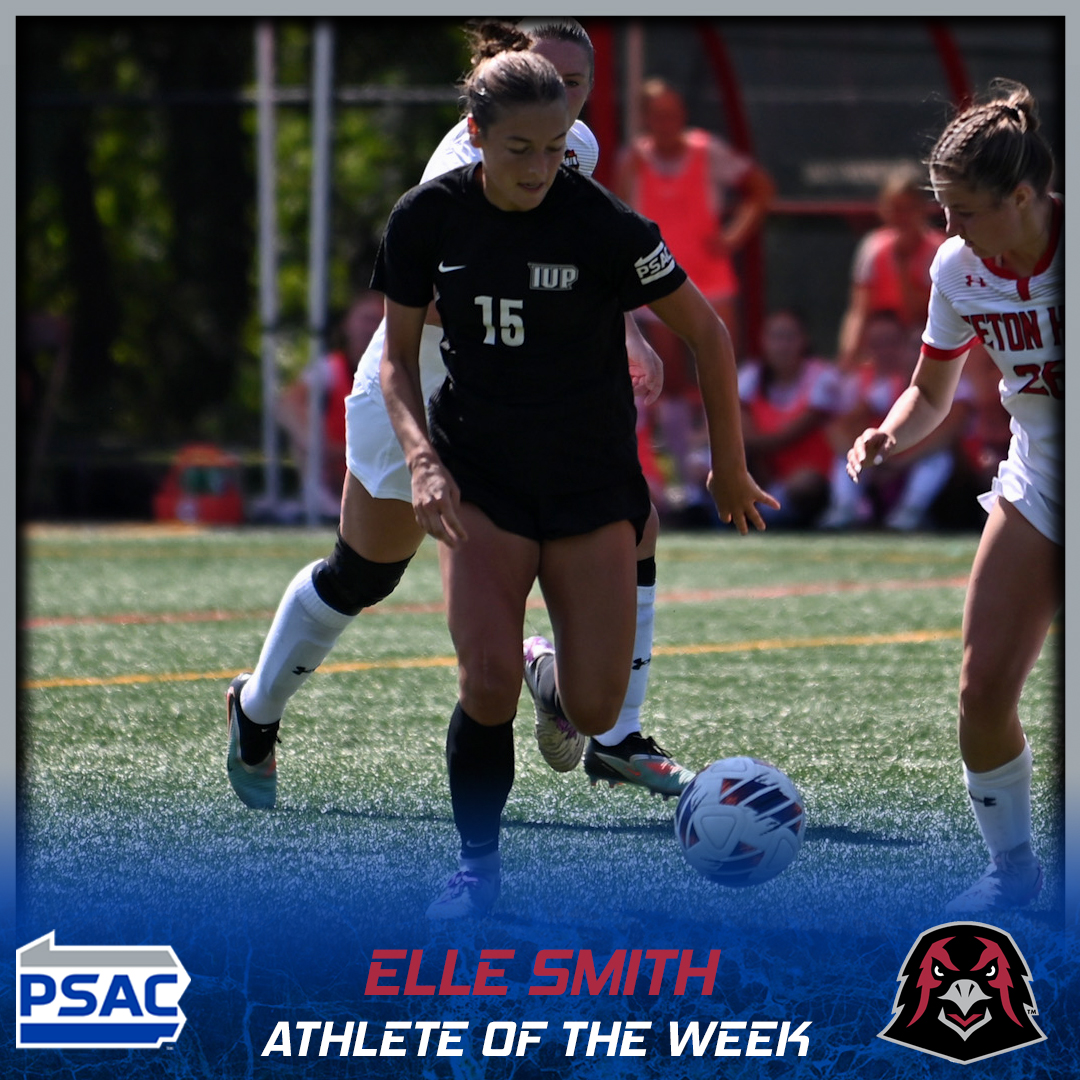 PSACsports's tweet photo. WOMEN'S SOCCER: Your #PSACWSOC Athletes of the Week! ⚽️

EAST
Athlete: Alexa Arrigale, @GoBUHuskies 
Defense: Morgan O'Donnell, @KUGoldenBears 

WEST
Athlete: Elle Smith, @IUPCrimsonHawk 
Defense: Brianna Garey, @BoroAthletics 

Full story: 🔗https://t.co/HHP5UtaVcl

#PSACProud https://t.co/gVjjfUq743