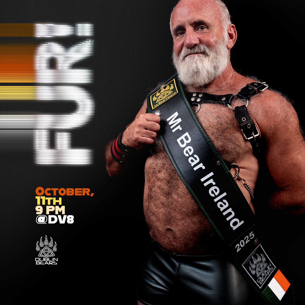 FUR! takes over DV8 on October 11th from 9 PM till late. Sweat it out on the dancefloor downstairs, with djs <a href="/nealohara/">Neal O'Hara</a> and <a href="/el_styra/">El Styra</a>, then head upstairs for the furry fun you’ve been craving.

Tickets available @ dublinbears.ie