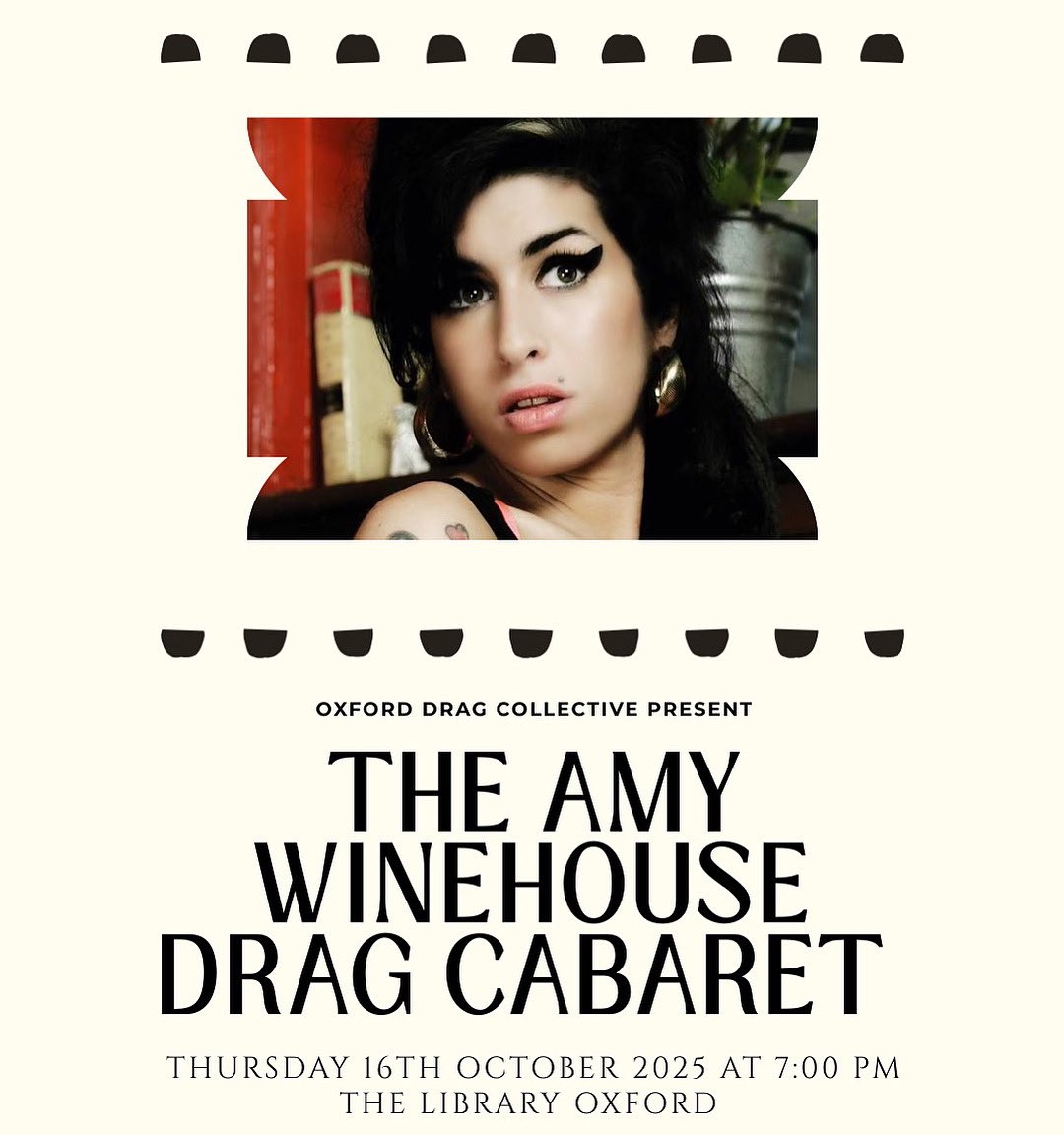 🎙️ The Amy Winehouse Drag Cabaret – A Tribute in Drag
The Library Bar, Cowley Road, Oxford
 16th October Doors 7:30pm Show 8:00pm

🎟️Tickets &amp; Info → outsavvy.com/event/29228/th…