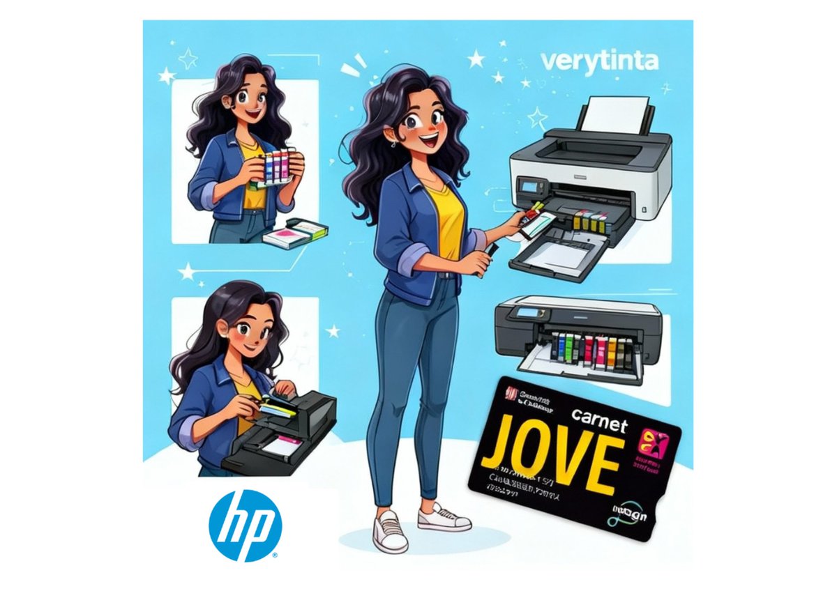 Verytinta's tweet photo. Vine amb el Carnet Jove i gaudeix d’un 10% de descompte a la nostra botiga en productes, com tintes, impressores, tòners… 
La Sigrid ja el té!
📍C/Mallorca, 327 Barcelona 📷#carnetjove #tinta #toners #impressores #hp #verytinta https://t.co/GX8PUfrsDW