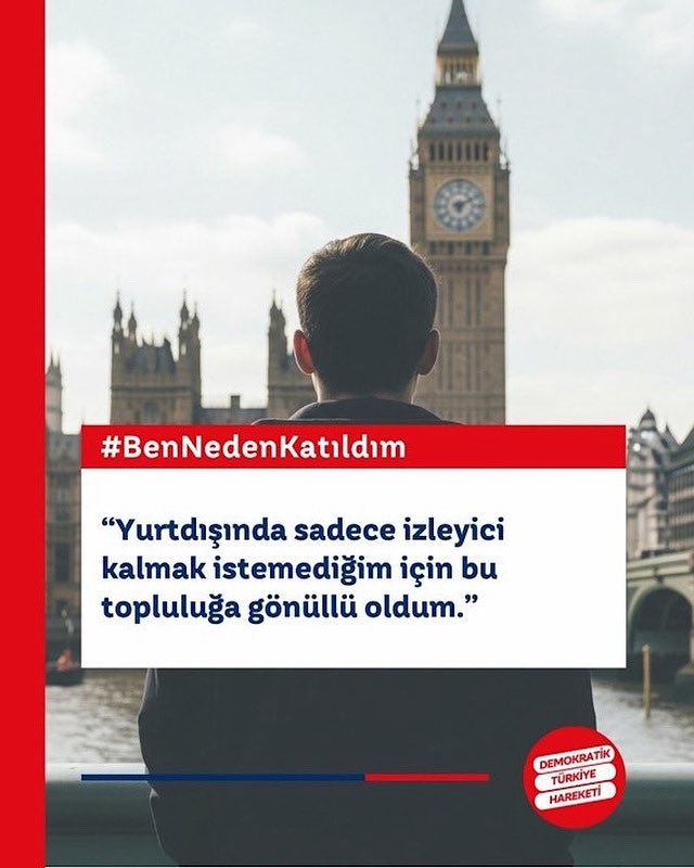 🗣️ Bu söz, birçok gönüllünün harekete geçme nedeniyle örtüşüyor:

“Yurtdışında sadece izleyici kalmak istemediğim için bu topluluğa gönüllü oldum.”

Sen de aynı hissi taşıyor musun?✍️ 

Yorumlara yaz, dayanışmamızı birlikte büyütelim 🤝

#DemokratikTürkiye #YarınBizim