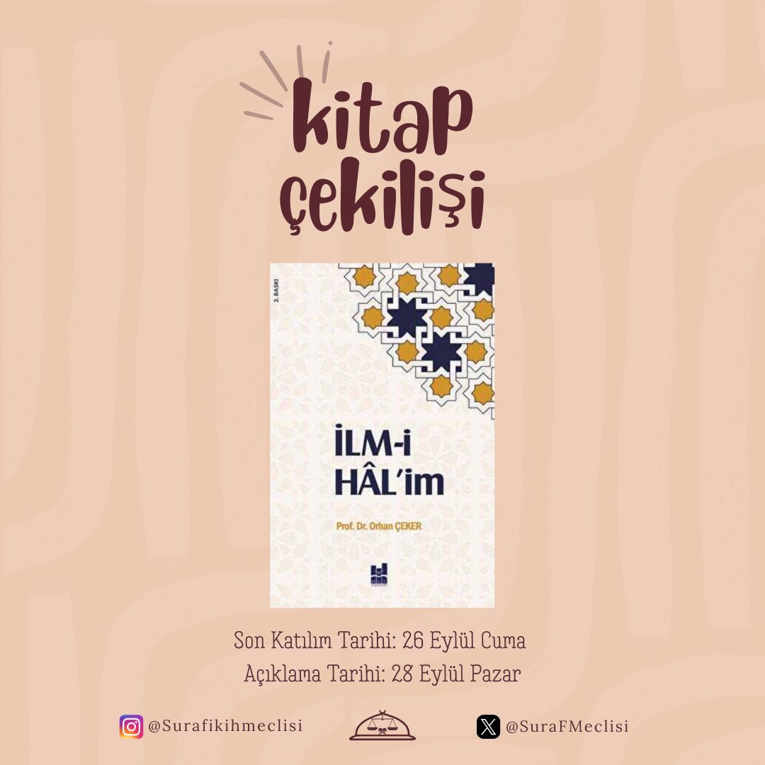 Sizlere bir hediyemiz var 💐

Orhan Çeker Hocamızın kaleme aldığı ve ilmihal dersimizin ders kitabı olan İLMİ-İ HAL'im kitabını bu paylaşımı beğenen ve RTleyen bir takipçimize hediye ediyoruz. 

Son Katılım Tarihi: 26 Eylül Cuma
Açıklama Tarihi: 28 Eylül Pazar