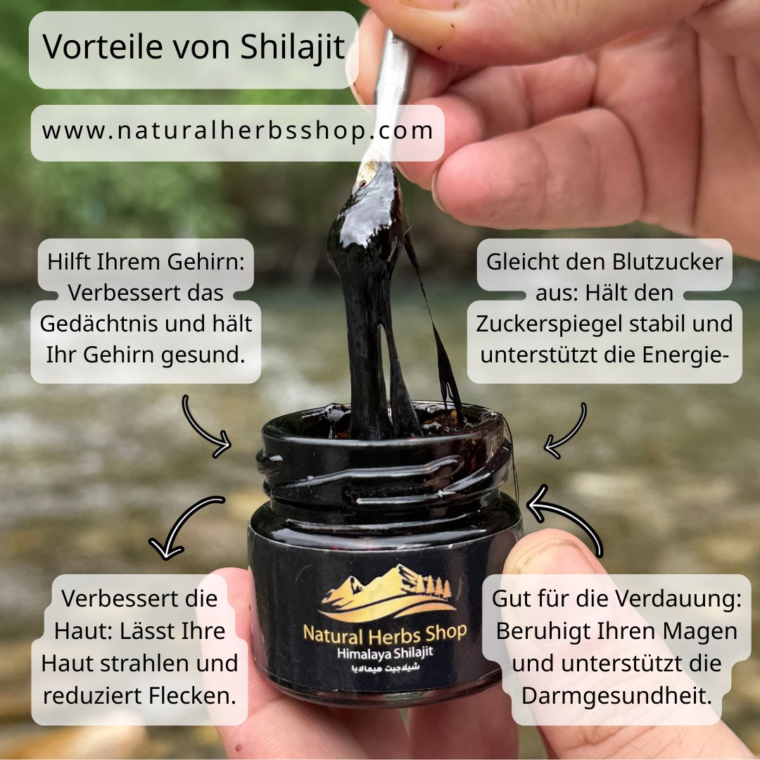 Nherbsshop's tweet image. 🧠🌿 Shilajit stärkt Gehirn, reguliert Zucker, verschönert Haut & fördert Verdauung 👉 naturalherbsshop.com #Shilajit