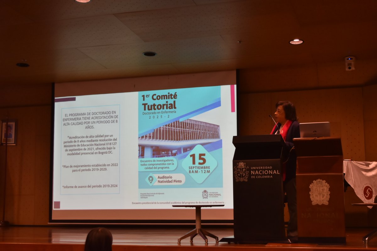 EnfermeriaUNAL1's tweet photo. 1er Comité Tutorial Doctorado en Enfermería. Realizado el 15 de septiembre de 2025, en el Auditorio Natividad Pinto
 #SomosUNAL #SomosEnfermería #Enfermería #Doctorado #ComitéTutorial https://t.co/5rLeXQh9OW