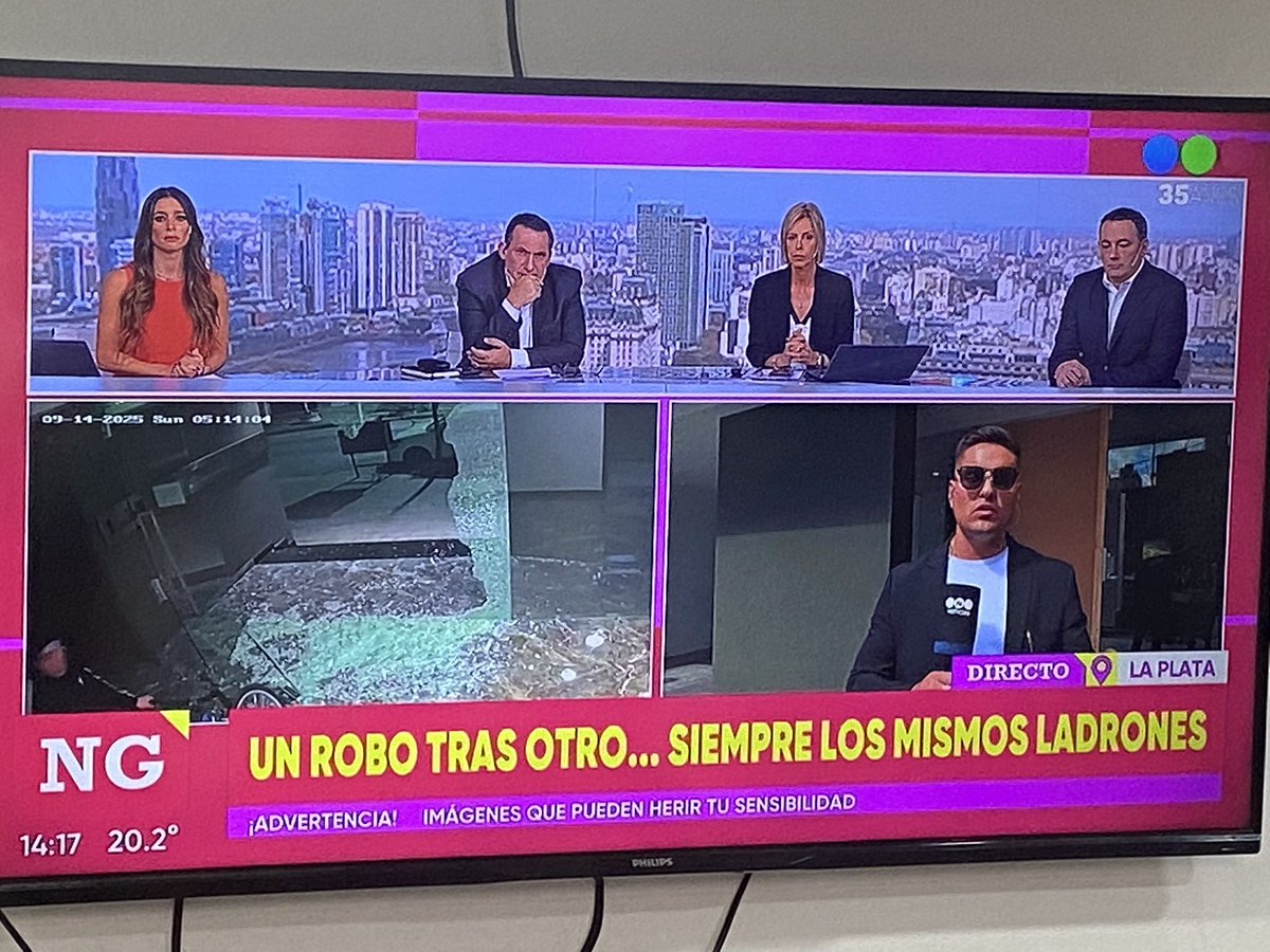 Hacen una nota desde el móvil en #LaPlata  y ponen al entrevistado con el micrófono en la mano para no pagar un cronista. Paguen un periodista!!! <a href="/telefe/">telefe</a> <a href="/telefenoticias/">Telefe Noticias</a>