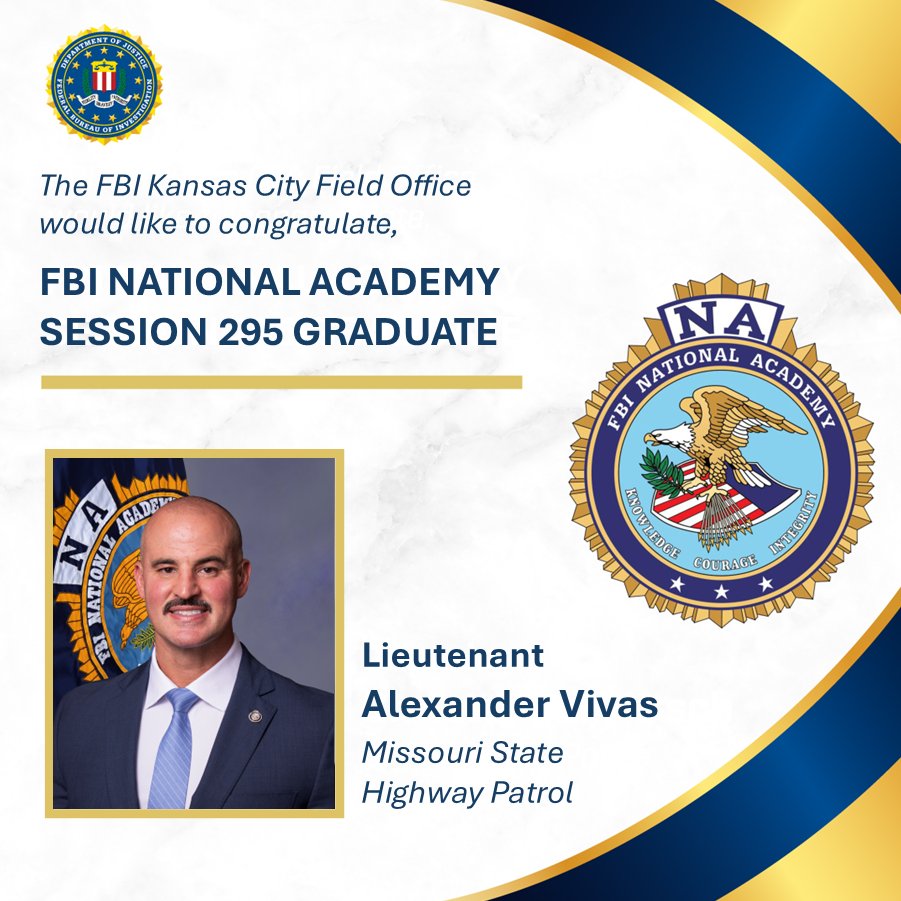 Recently, the Kansas City Division celebrated the graduation of four local law enforcement officials from the FBI's National Academy. The National Academy is a professional course of study for U.S. and international law enforcement managers nominated by their agency heads because