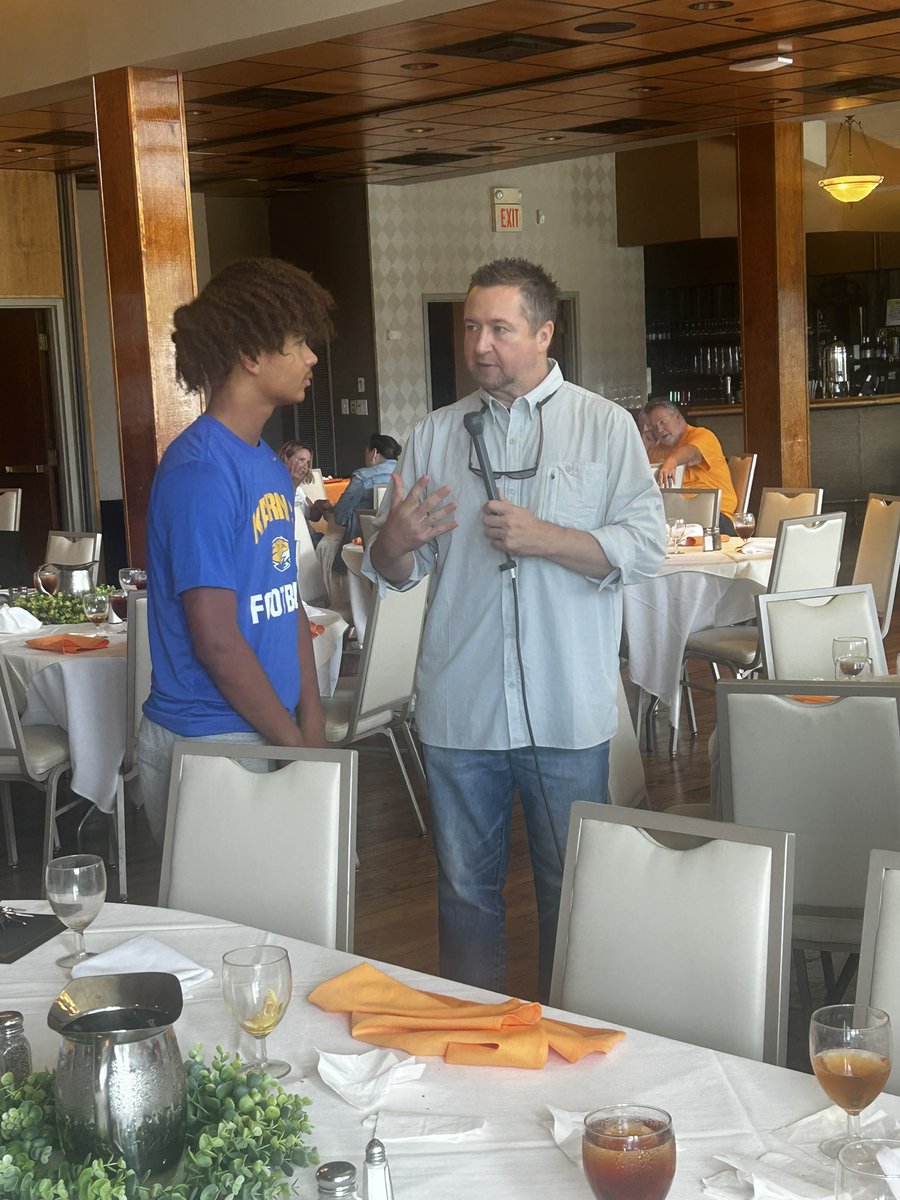 Our guy, <a href="/Cameron20George/">CameronGeorge</a>, getting recognized by the Knoxville Quarterback Club for his performance on Friday! Big things ahead for this young man!