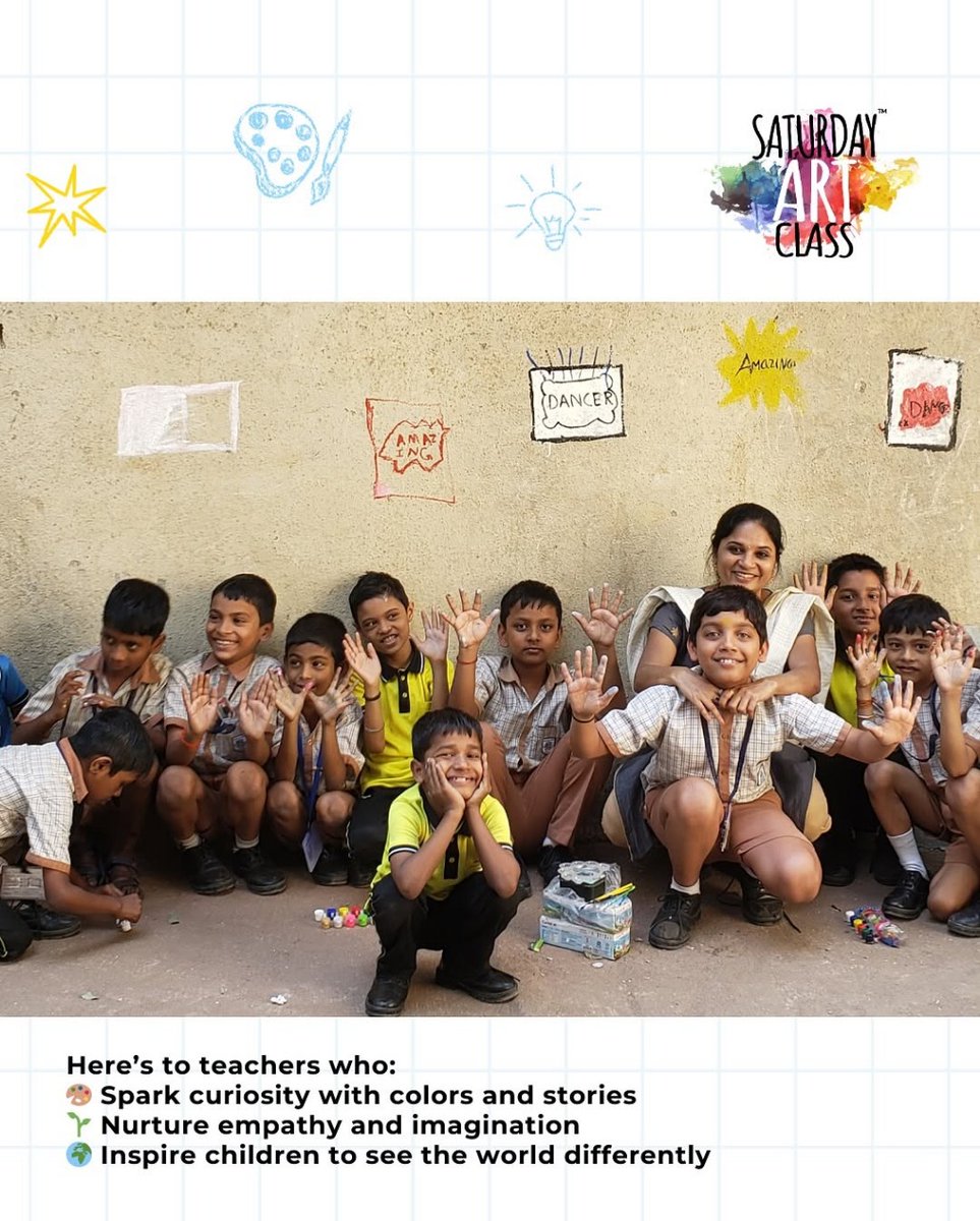 🌸 This Teachers’ Day, we celebrated educators who unlock imagination, nurture empathy &amp; bring art + heart into classrooms. 💛🎨
Grateful to all the teachers inspiring brighter futures, one child at a time! 🌱

#SaturdayArtClass #ArtEducation