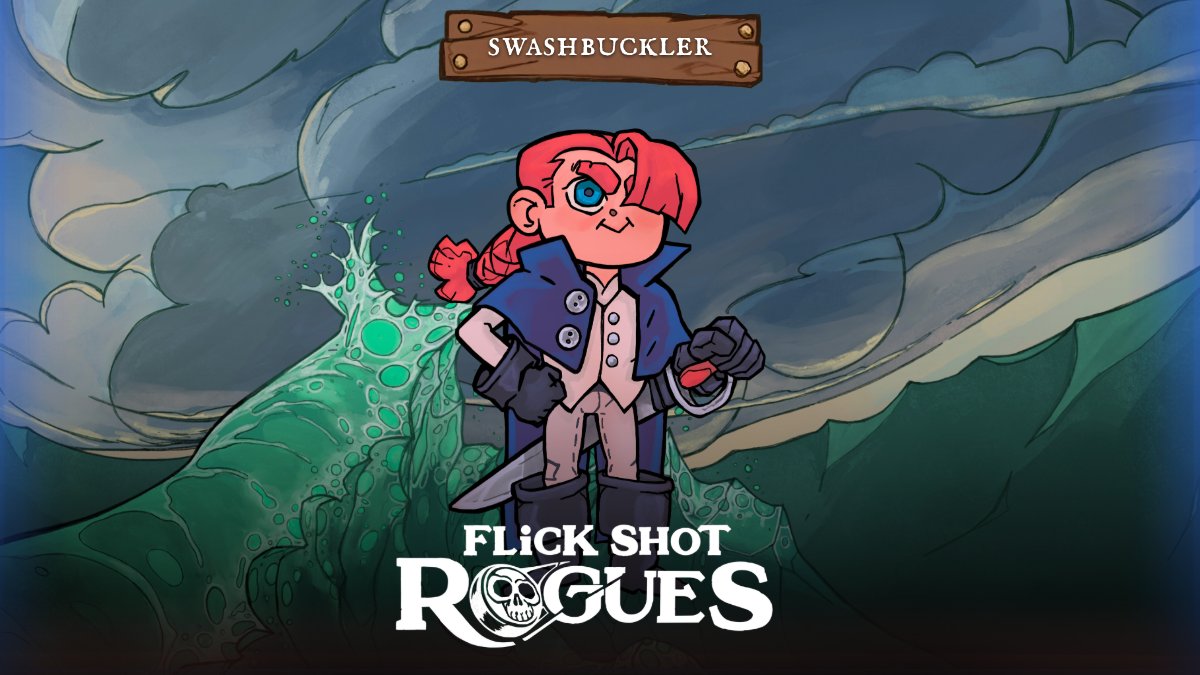 Meet the Swashbuckler!

He's the treasure-hunting, blade-swinging, momentum-chasing captain of Flick Shot Rogues from <a href="/butterByTheFish/">Flick Shot Rogues - Wishlist Now 🦀</a>!

Every dash is a deadly strike, every move a chance to carve through foes. Pair him with the right ally and you’ll be unstoppable.

Who’s your
