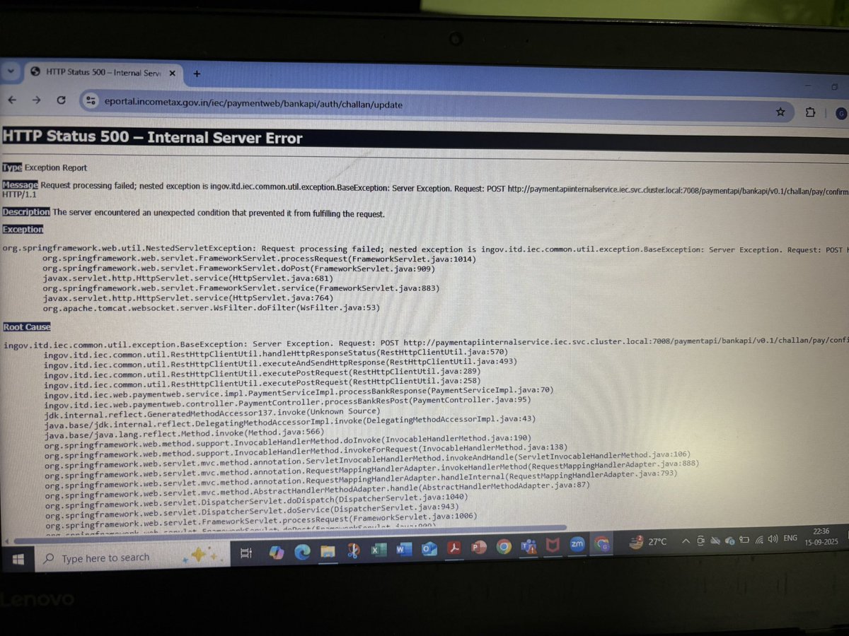 GSDash's tweet photo. @IncomeTaxIndia Payment done. Deducted from account. Then this appeared. No Challan. Plz help https://t.co/3iEidjBMlQ
