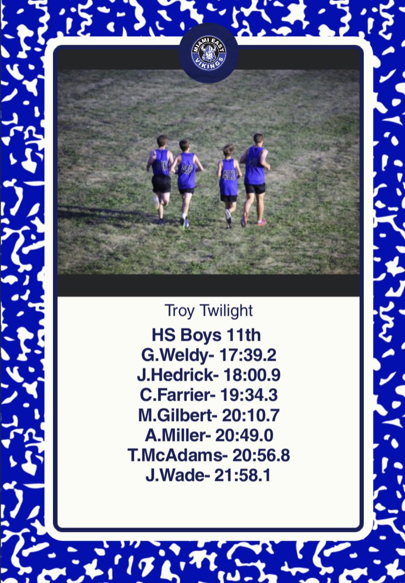ME_CrossCountry's tweet photo. Troy Twilight results https://t.co/7pWAX82beL
