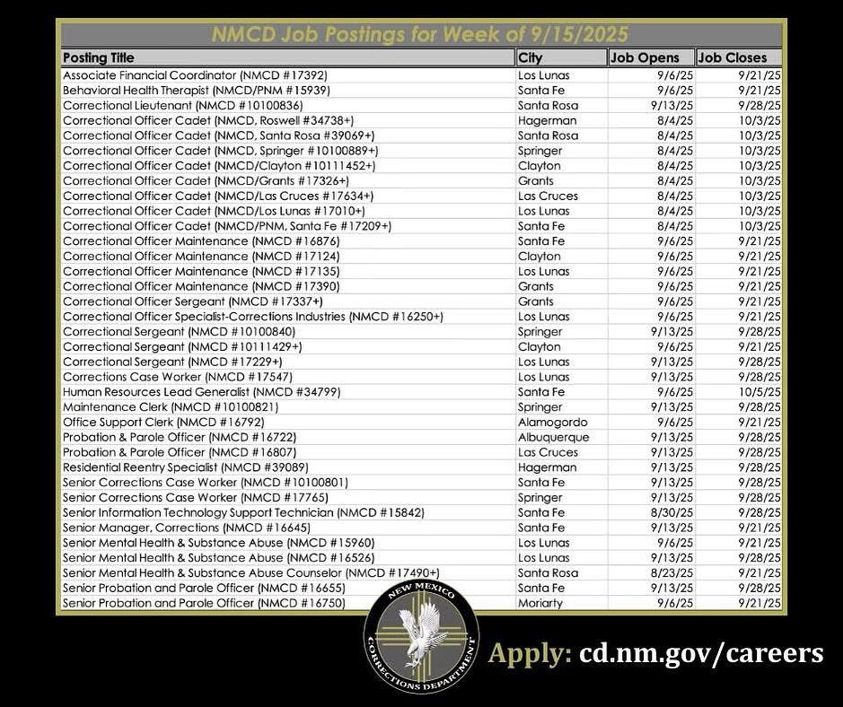 New Mexico Corrections Department tweet media