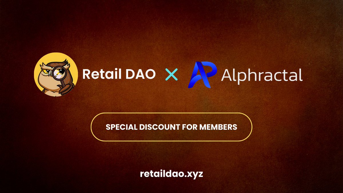Retail DAO (@retaildao) on Twitter photo 🔥 Retail DAO x <a href="/Alphractal/">Alphractal</a> 🔥
We’re excited to announce a special deal for our community members (Pro/VIP).
Alphractal has amazing charts, data, and tools to level up your crypto analysis game.
Now you can get it at a discount through Retail DAO. Check out our Discord for 🔥 Retail DAO x <a href="/Alphractal/">Alphractal</a> 🔥
We’re excited to announce a special deal for our community members (Pro/VIP).
Alphractal has amazing charts, data, and tools to level up your crypto analysis game.
Now you can get it at a discount through Retail DAO. Check out our Discord for