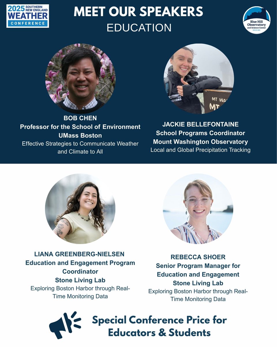 bhobservatory's tweet photo. 📣Educator &amp; students: Register for the Southern New England Weather Conference at a discounted rate.
📅 Save the Date: October 25, 2025
📍 MEDITECH, Canton, MA
👉 Register here: https://t.co/fL810WrZb9
#SNEWC #BHObservatory #WeatherConference #SouthernNewEngland https://t.co/OnyguBl8bT