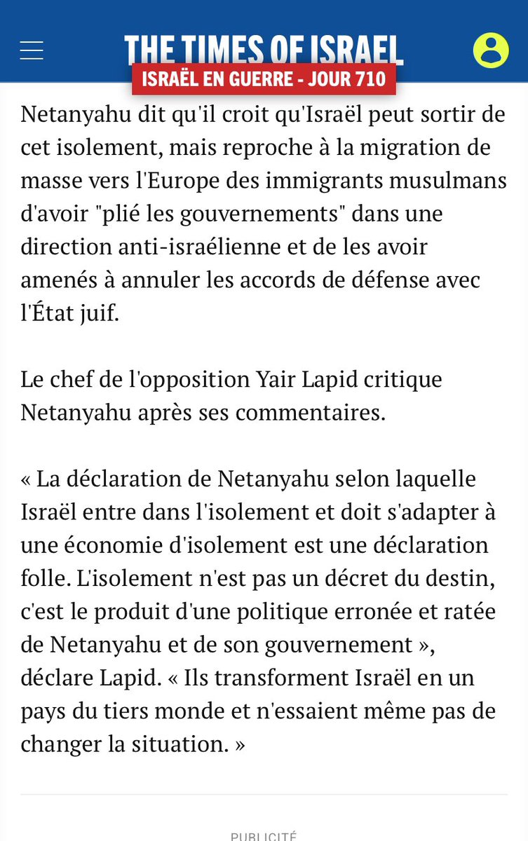 ‼️🚨Netanyahu avoue dans une conférence de presse : 

— «  🇮🇱 est de + en + isolé économiquement , nous serons obligés de devenir auto-suffisants . Les musulmans européens ont fait plié les puissances contre nous… Nous avons perdu des contrats d’armement… » 

FREE 🇵🇸 !!#BDS !