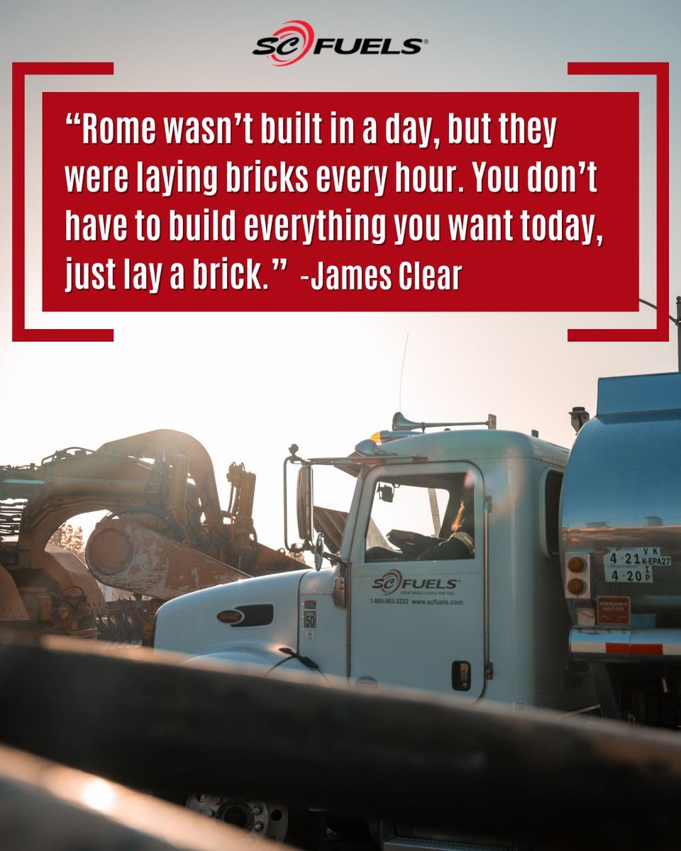 Happy Monday! 💪 What bricks are you laying today? 

#scfuels #trucking #truckdriving #trucker #truckdriver #fuelservices #fuelingbusiness #fuelingnetwork